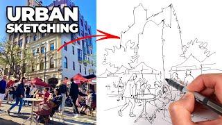 Simple URBAN SKETCHING line work tutorial (The order is important!)