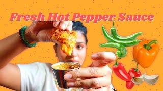 Fresh Hot Pepper Sauce Recipe | Pepper Sauce for Everything | Fresh Hot Sauce | Its Dinorah