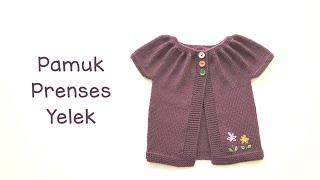 Pamuk Prenses Yelek | En Kolay Yakadan Başlanan Bebek Yeleği 1 Yaş | Easy Baby Vest Knitting Pattern