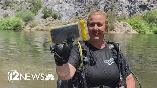 Scuba diving woman on a mission to reunite missing items with owners