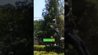 ziplining at park shoebill Bussi Island on Lake Victoria