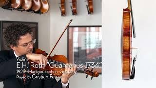 (SOLD) E.H. Roth 1925 violin, Guarnerius 1734 model / Cristian Fatu / at the Metzler Violin Shop