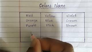 Colors name | name of the colors | Hashu studies