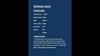 Dishwash Liquid Formulation