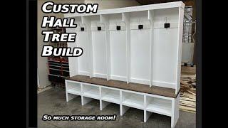 Custom Hall Tree Build || MASSIVE Custom Cabinetry || How to Woodworking