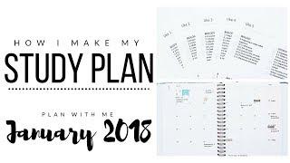 How I make my study plan + Setting goals & Monthly overview | January 2018 plan with me | studytee