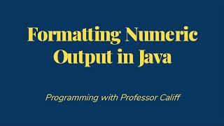 Number Formatting in Java