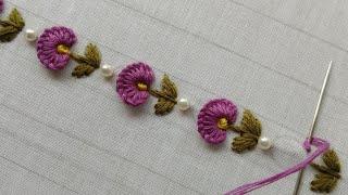 Attractive Embroidery Stitches for Beginners/New Embroidery Stitches / Borderline Embroidery design