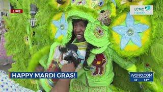 Mardi Gras Indians on Fat Tuesday morning