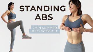 SUMMER BODY WORKOUT (STANDING ONLY, NO JUMPING)| 7min Toned Abs & Hips