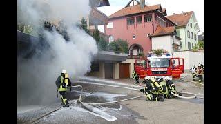 Garagenbrand in der Radbrunnengasse in Mahlberg