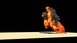 Large scale smoke and fire with FumeFX test 01