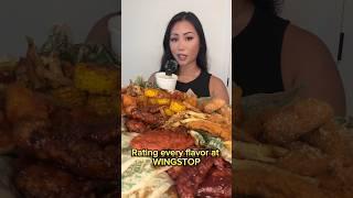 Trying EVERY WINGSTOP FLAVOR  #mukbang #food #youtubeshorts #shorts #review #foodreview