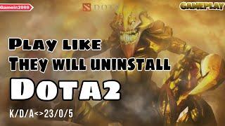 HOW TO MAKE ENEMY BRAIN DAMAGE N UNINSTALL DOAT2 FOREVER . K/D/A-23/0/5. #dota2#dota#miracle