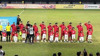 GBT FULL HOUSE! REAKSI ERICK THOHIR DAN SEMANGAT PEMAIN TIMNAS U19 NYANYI INDONESIA RAYA VS THAILAND