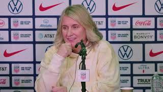 USWNT head coach Emma Hayes press conference from London; Team USA will face England