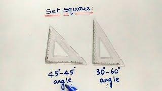 How to Use Set Squares for Marking Angles//Engineering Drawing //Velocity Diagrams