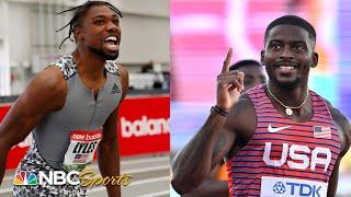 Noah Lyles vs Trayvon Bromell EPIC 60m duel decided by an eyelash in Boston | NBC Sports