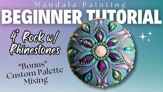 Easy 4-Inch Mandala Painting Tutorial for Beginners With Rhinestones