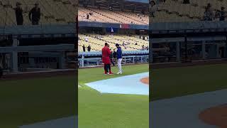 Clayton Kershaw & Kenley Jansen reunite! #Dodgers #Angels #FreewaySeries