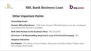 Rbl Bank Business loan Policy in  Hindi