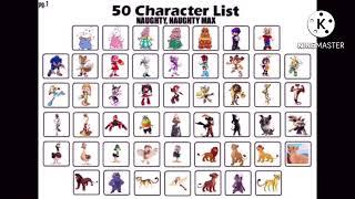 My 50 cast cartoon crossover-characters list (Special features of Naughty, Naughty Max, RE-LISTED)