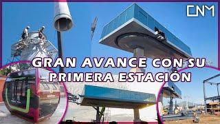 Con 61% de avance, primera estación concluye su estructura del Teleférico de Uruapan, Michoacán