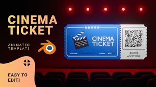 3D Cinema ticket template for Blender Eevvee