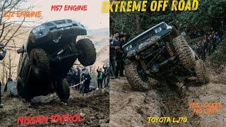 Nissan Patrol 2jz /M57 vs Toyota Landcruiser Lj70  M57  Extreme Off Road No Locker, Yes limit 