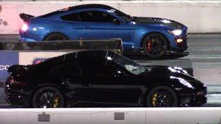 2020 Shelby GT500 vs Porsche 911 Turbo S 1/4 Mile Drag Races (Palm Beach Dyno GT500)