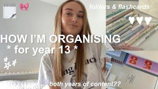 HOW I’M ORGANISING FOR YEAR 13 | folder tours, where i make flashcards, revision checklists ˚ ༘