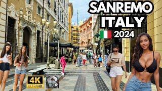 Sanremo Italy: 4k 60fps - Walking tour in the beautiful city of Sanremo Italy