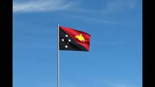 Papua New Guinea flag waving