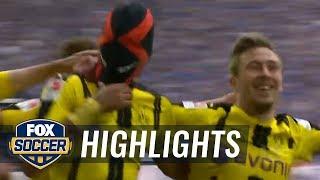 Aubameyang scores for Dortmund and does a mask celebration | 2016-17 Bundesliga Highlights