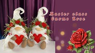 Scandinavian Gnome Rose Master class DIY HandMade