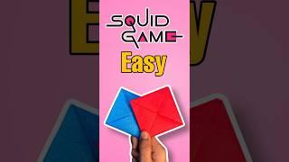 How To Make Squid Game DDAKJI Easy Way | Diy Ddakji  #shorts #squidgame 🟦🟥