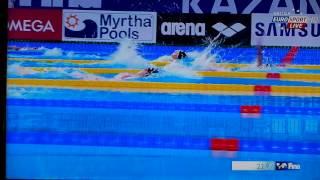 Gaurika Singh  100m backstroke national record in the 2015 FINA World Championship in Kazan Russia