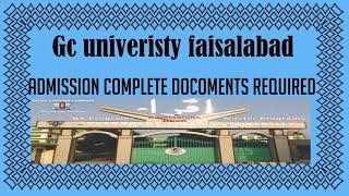 Admission complete documents for apply Gcuf layyah 29october2022