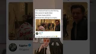 Tom Holland had trouble filming this scene in Spider-Man: Far From Home (2019) because he's allergic