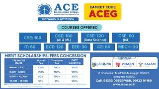 ACE Engineering College   An Autonomous Institution   Hyderabad, Telangana  EAMCET CODE  ACEG