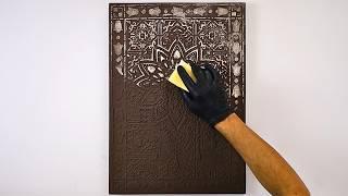 For beginners, easy steps to create a vintage metallic effect painting. Tutorial 