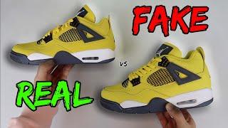 REAL VS FAKE! NIKE JORDAN 4 LIGHTNING TOUR YELLOW COMPARISON!