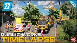  Transporting & Lifting Wooden Roof Trusses Using Crane ⭐ FS22 City Public Works Timelapse