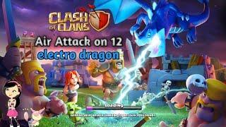 Attack on 12 level base || Air Attack || clash of clans || Skitty Gaming..