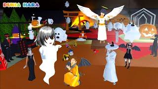 Baby Raksasa Celine Jadi Hantu  Celine Ajak Adik Kembar Pesta Halloween  | Sakura School Simulator