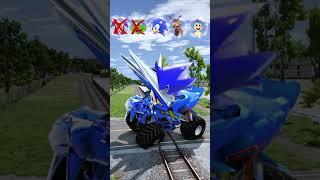 Big and Small Strange Cars VS Train: Joy & Sonic! - BeamNG.drive