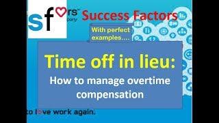 SAP SuccessFactors: Time off in lieu configuration