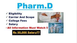 Pharm D Scope and salary in India.