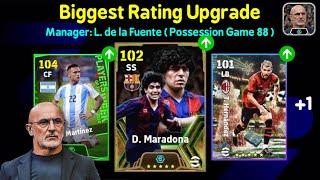 Biggest Ratings Upgrade With Manager L. DE LA FUENTE In eFootball 2024 Mobile