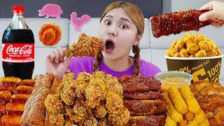 MUKBANG BHC 신메뉴 핫후라이드 치킨 스윗킹 폭립 먹방! BHC SPICY FRIED CHICKEN BBURINKLE EATING SOUND| HIU 하이유